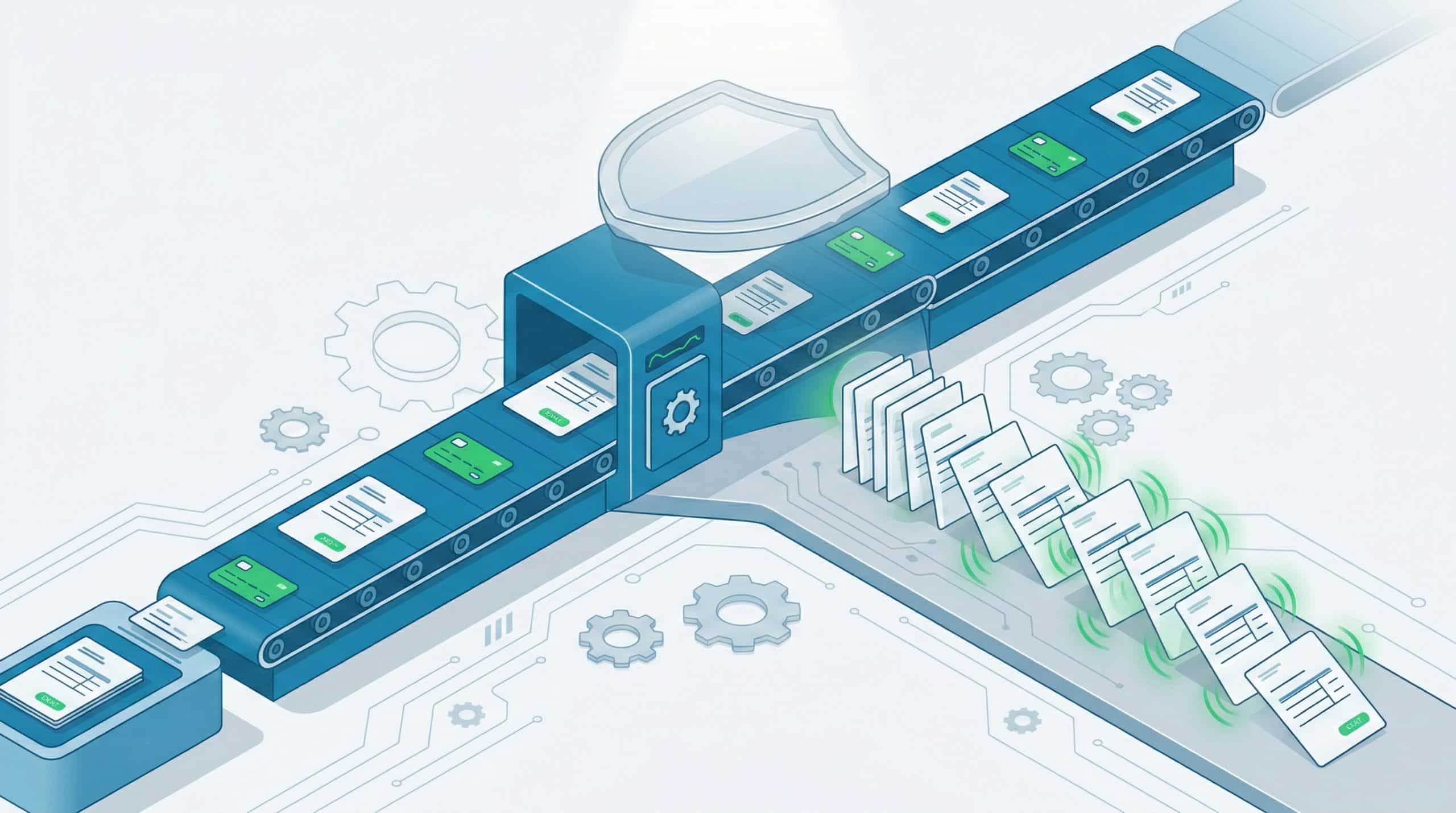 Automation risk in AR processes showing the balance between efficiency gains and systemic error potential