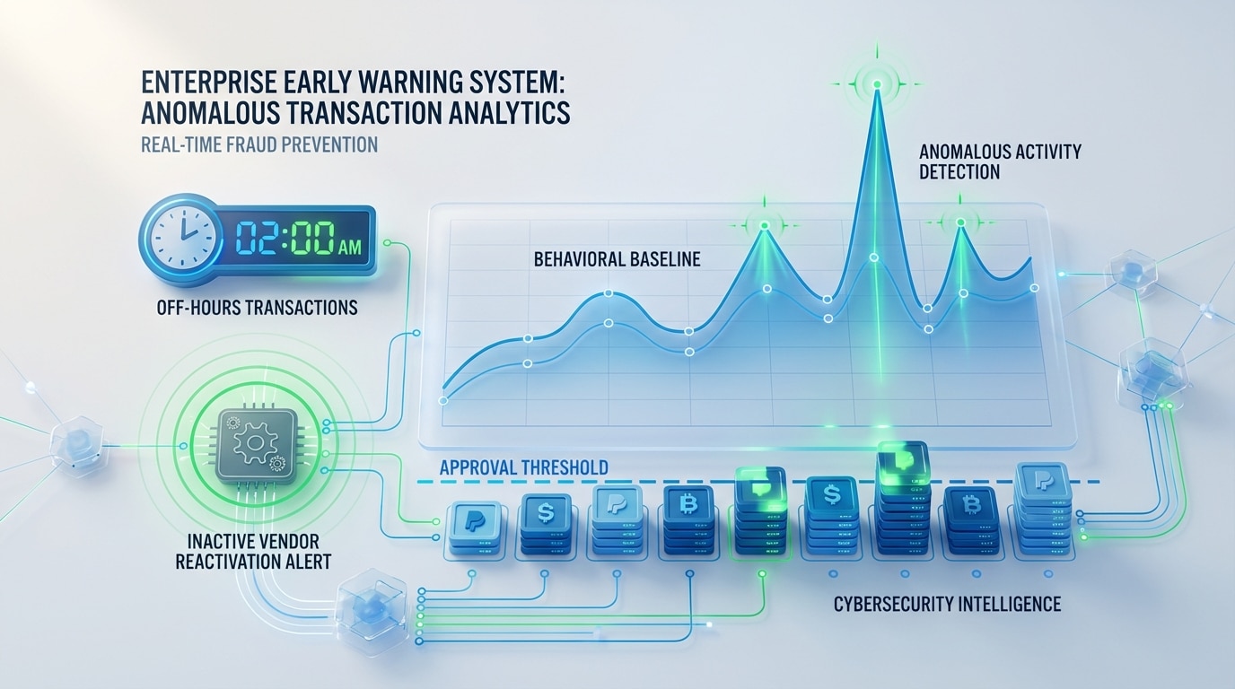 Anomalous transaction analytics dashboard showing behavioral pattern analysis for payment monitoring