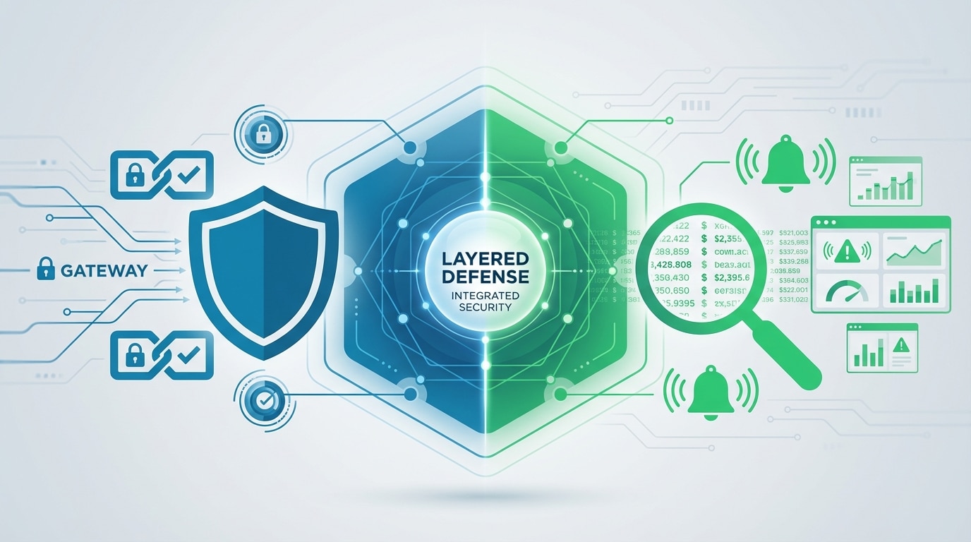 Diagram comparing preventive controls and detective controls in a layered financial risk management model