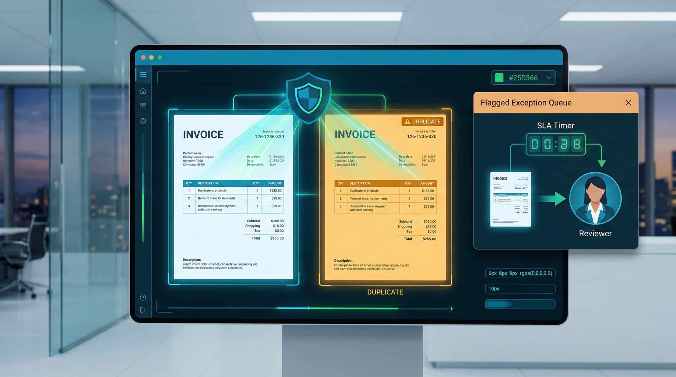 Flowchart showing how automated duplicate invoice detection prevents double payments