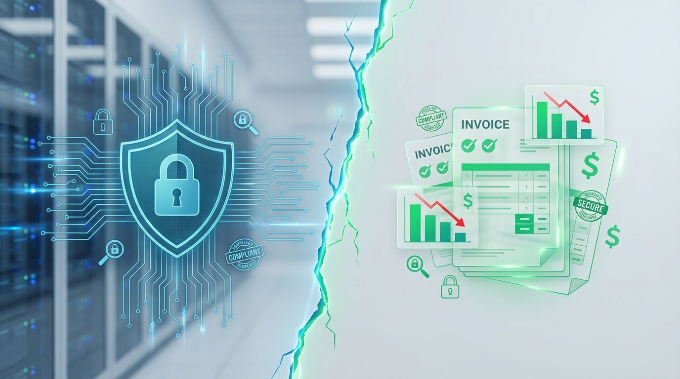 CFO analyzing cybersecurity impact on financial statements with cost projections for a ransomware scenario