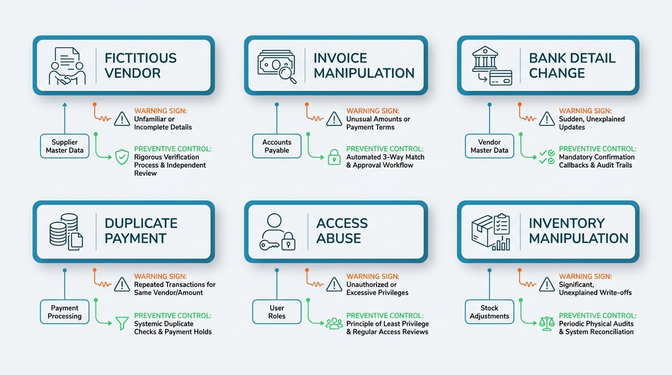 Mapping ERP fraud types to processes and controls